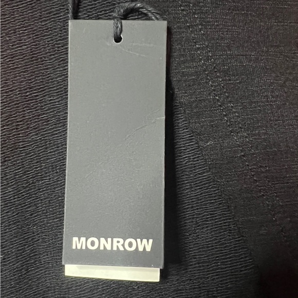 MONROW NWT SUPER SOFT OPEN BACK SHIRRED DRESS BLACK XS REVOLVE - Picture 11 of 11